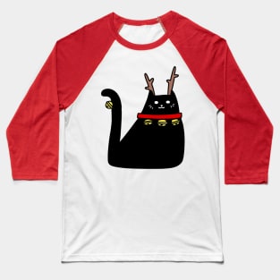 Reindeer Black Cat Baseball T-Shirt